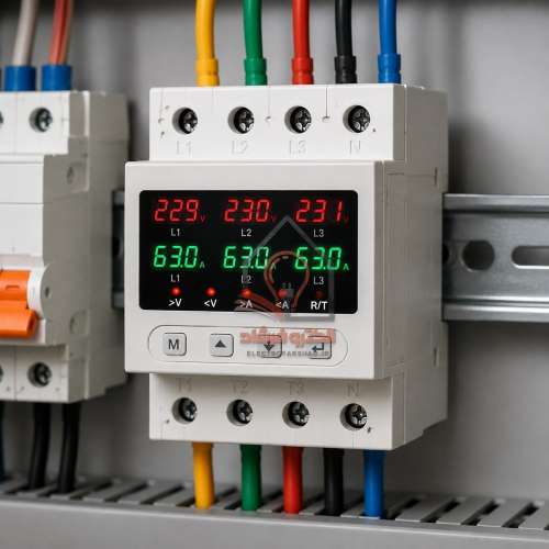 محافظ ولتاژ جریان سه فاز 63 آمپر